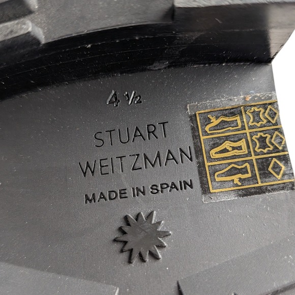 Stuart Weitzman Suede Chain Link Accents Chelsea Boots Black Size 4.5 - Picture 10 of 10